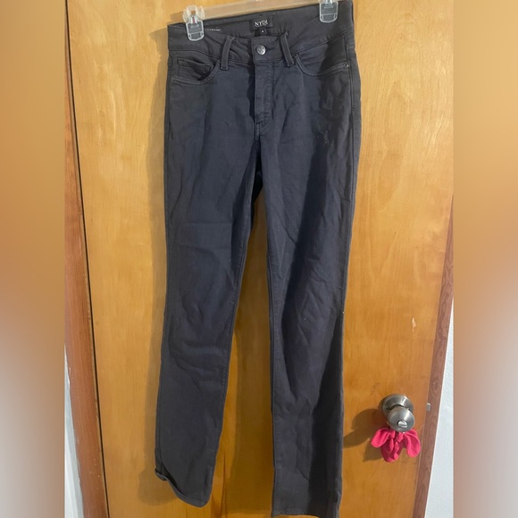 grey vintage nydj low rise marilyn straight jeans - Picture 2 of 8
